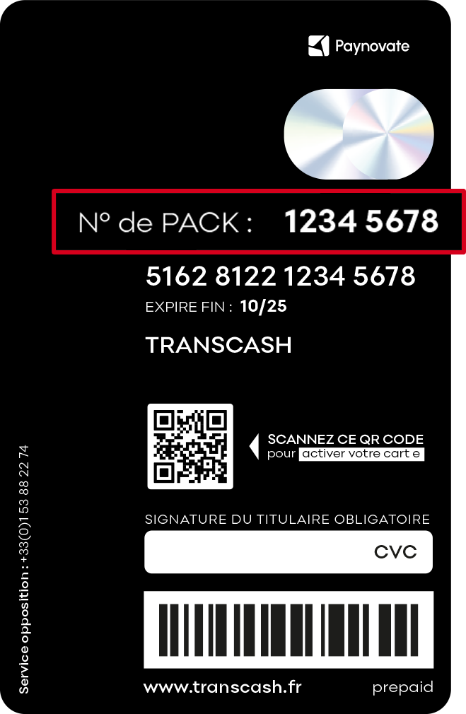 Numéro de pack